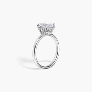 The Hidden Halo Pavé Oval Lab Diamond Engagement Ring