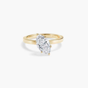 The Unique Tilt Marquise Lab Diamond Engagement Ring