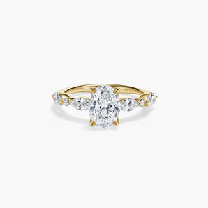 The Side Stone Oval Lab Diamond Engagement Ring