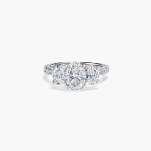 The Three Stone Oval Lab Diamond Engagement Ring