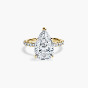 The Side Stone Half Pavé Band Lab Diamond Engagement Ring