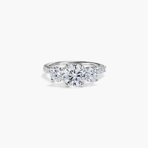 The Three Stone Round Brilliant Lab Diamond Engagement Ring