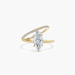 The Unique Wrap Marquise Lab Diamond Engagement Ring