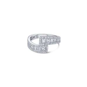 Open Wrap Ring in White Gold with Diamonds