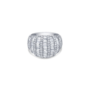 Pixel Ring in White Gold with Diamonds