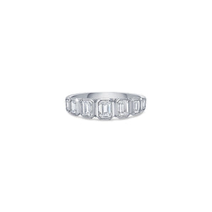 Square Bezel Ring in White Gold with Diamonds