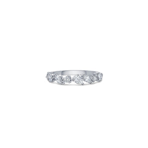 Mixed Shape Ring in White Gold with Diamond