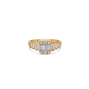 Pixel Ring in Yellow Gold with Diamonds