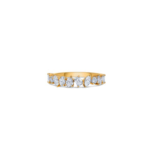 Mixed Shape Ring in Yellow Gold with Diamonds