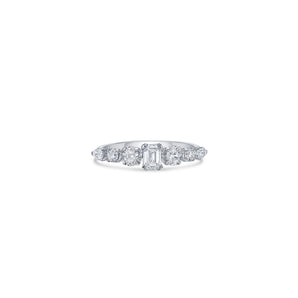 Mixed Shape Ring in White Gold with Diamonds